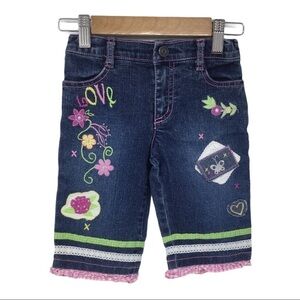 Flapdoodles Girls Boho Denim Capri Pants